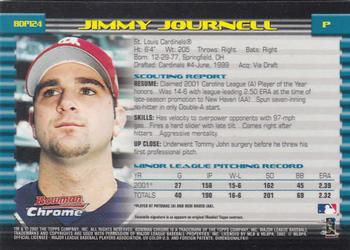 2002 Bowman Draft Picks & Prospects - Chrome #BDP124 Jimmy Journell Back