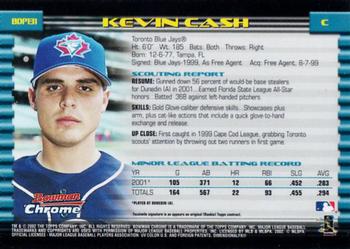 2002 Bowman Draft Picks & Prospects - Chrome #BDP131 Kevin Cash Back