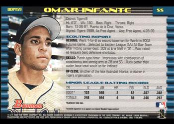 2002 Bowman Draft Picks & Prospects - Chrome #BDP159 Omar Infante Back