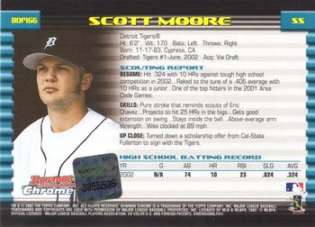2002 Bowman Draft Picks & Prospects - Chrome #BDP166 Scott Moore Back