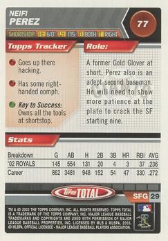 2003 Topps Total - Silver #77 Neifi Perez Back