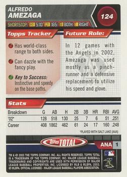 2003 Topps Total - Silver #124 Alfredo Amezaga Back