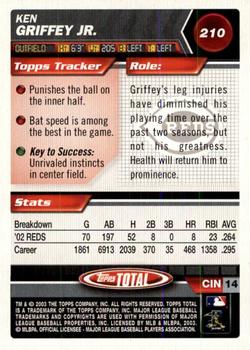 2003 Topps Total - Silver #210 Ken Griffey Jr. Back