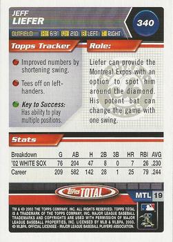 2003 Topps Total - Silver #340 Jeff Liefer Back