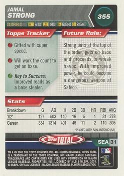 2003 Topps Total - Silver #355 Jamal Strong Back