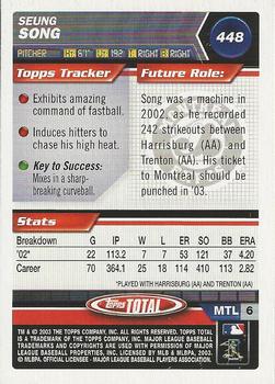 2003 Topps Total - Silver #448 Seung Song Back