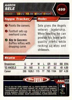 2003 Topps Total - Silver #499 Aaron Sele Back