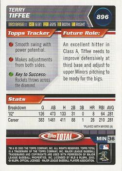 2003 Topps Total - Silver #896 Terry Tiffee Back