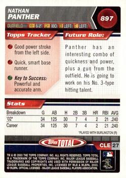 2003 Topps Total - Silver #897 Nathan Panther Back