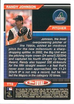 2003 Topps Total - Total Topps #TT8 Randy Johnson Back