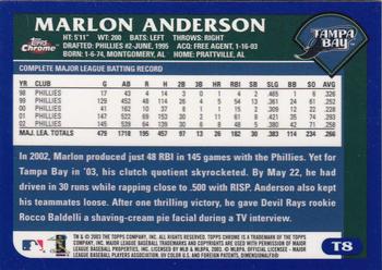 2003 Topps Traded & Rookies - Chrome #T8 Marlon Anderson Back