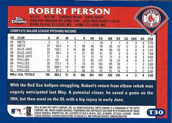 2003 Topps Traded & Rookies - Chrome #T30 Robert Person Back