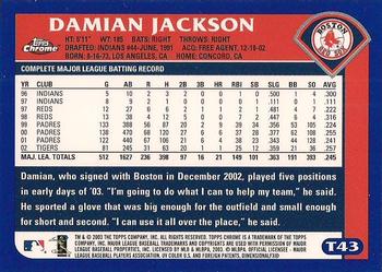 2003 Topps Traded & Rookies - Chrome #T43 Damian Jackson Back
