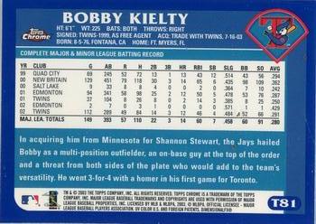 2003 Topps Traded & Rookies - Chrome #T81 Bobby Kielty Back