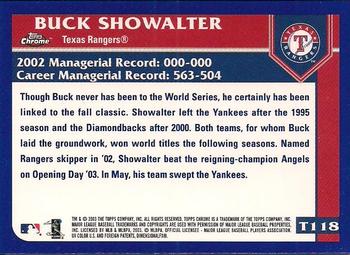 2003 Topps Traded & Rookies - Chrome #T118 Buck Showalter Back