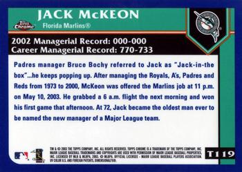 2003 Topps Traded & Rookies - Chrome #T119 Jack McKeon Back