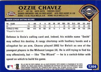 2003 Topps Traded & Rookies - Chrome #T204 Ozzie Chavez Back