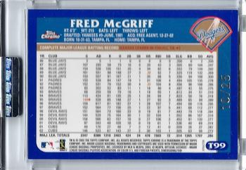 2003 Topps Traded & Rookies - Chrome Uncirculated X-Fractors #T99 Fred McGriff Back