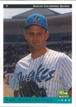1993 Classic Best Rancho Cucamonga Quakes #22 Tom Paskievitch Front