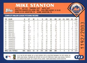2003 Topps Traded & Rookies - Gold #T22 Mike Stanton Back