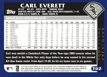2003 Topps Traded & Rookies - Gold #T62 Carl Everett Back