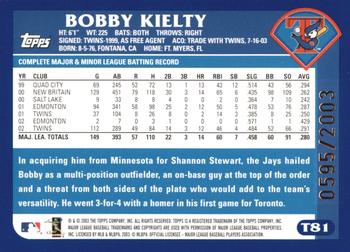 2003 Topps Traded & Rookies - Gold #T81 Bobby Kielty Back