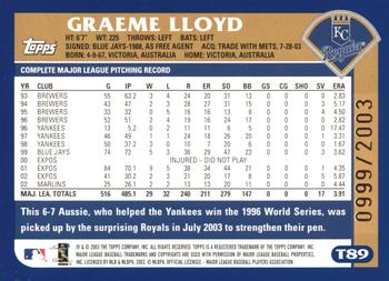 2003 Topps Traded & Rookies - Gold #T89 Graeme Lloyd Back