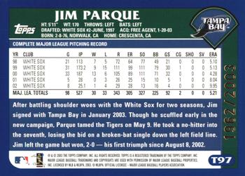 2003 Topps Traded & Rookies - Gold #T97 Jim Parque Back