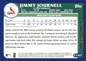 2003 Topps Traded & Rookies - Gold #T147 Jimmy Journell Back