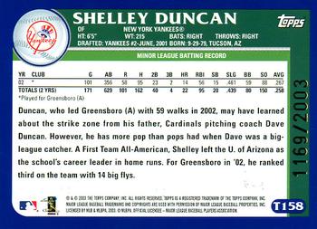 2003 Topps Traded & Rookies - Gold #T158 Shelley Duncan Back