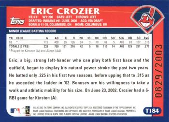 2003 Topps Traded & Rookies - Gold #T184 Eric Crozier Back