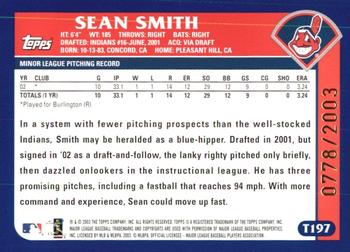 2003 Topps Traded & Rookies - Gold #T197 Sean Smith Back