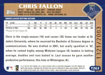 2003 Topps Traded & Rookies - Gold #T263 Chris Fallon Back