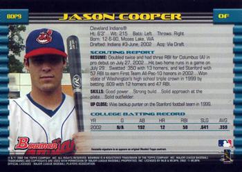 2002 Bowman Draft Picks & Prospects #BDP9 Jason Cooper Back