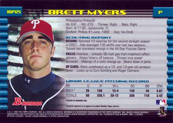2002 Bowman Draft Picks & Prospects #BDP125 Brett Myers Back