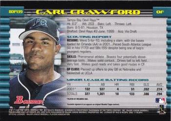 2002 Bowman Draft Picks & Prospects #BDP139 Carl Crawford Back