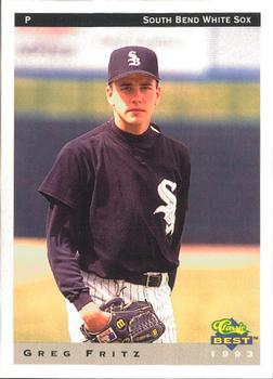 1993 Classic Best South Bend White Sox #9 Greg Fritz Front