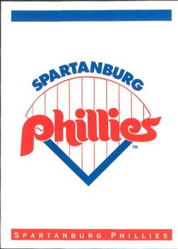 1993 Classic Best Spartanburg Phillies #29 Logo Card Back