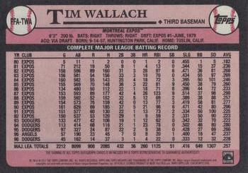 2017 Topps Archives - Fan Favorites Autographs #FFA-TWA Tim Wallach Back