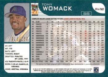 2017 Topps Archives - Fan Favorites Autographs Peach #FFA-TWO Tony Womack Back
