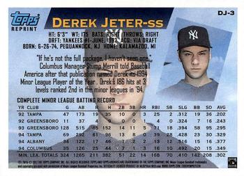 2017 Topps Archives - Derek Jeter Retrospective #DJ-3 Derek Jeter Back