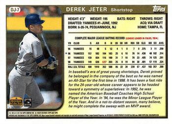2017 Topps Archives - Derek Jeter Retrospective #DJ-7 Derek Jeter Back