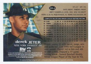 2017 Topps Archives - Derek Jeter Retrospective Autographs #DJA-4 Derek Jeter Back