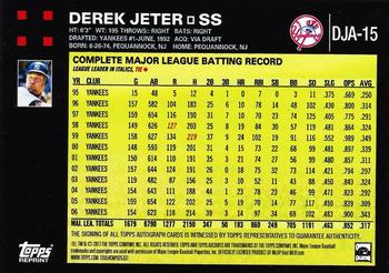 2017 Topps Archives - Derek Jeter Retrospective Autographs #DJA-15 Derek Jeter Back