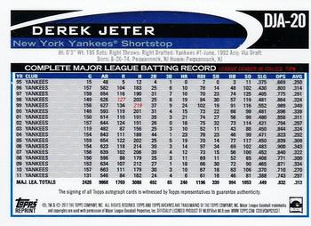 2017 Topps Archives - Derek Jeter Retrospective Autographs #DJA-20 Derek Jeter Back