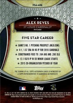 2017 Topps Five Star #FSA-ARE Alex Reyes Back