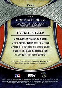 2017 Topps Five Star #FSA-CB Cody Bellinger Back