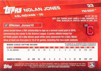 2017 Topps Pro Debut - Autographs #33 Nolan Jones Back