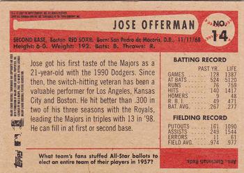 2002 Bowman Heritage #14 Jose Offerman Back