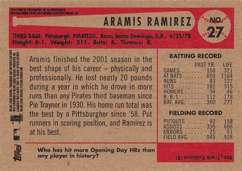 2002 Bowman Heritage #27 Aramis Ramirez Back